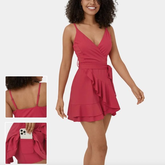 HALARA Dresses & Skirts - Halara 2-Piece Ruffle Mini Wrap Dress